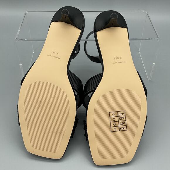 NEW Michael Kors Women’s Alessia Kitten Heel Sandals Black Size 7.5M - Picture 8 of 10